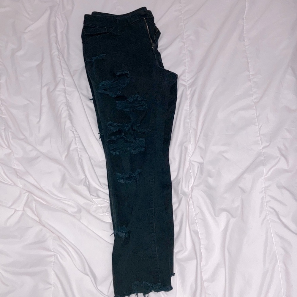 Black ripped jeans